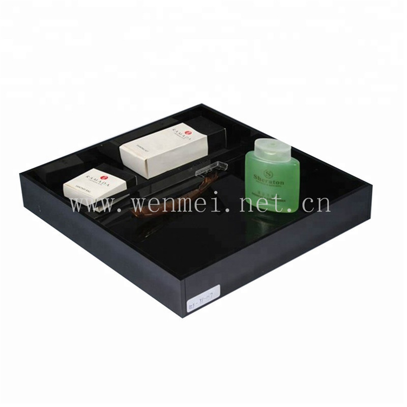 Customized Size Clear Acrylic Tray Lucite Serving Tray with Flyer Insert