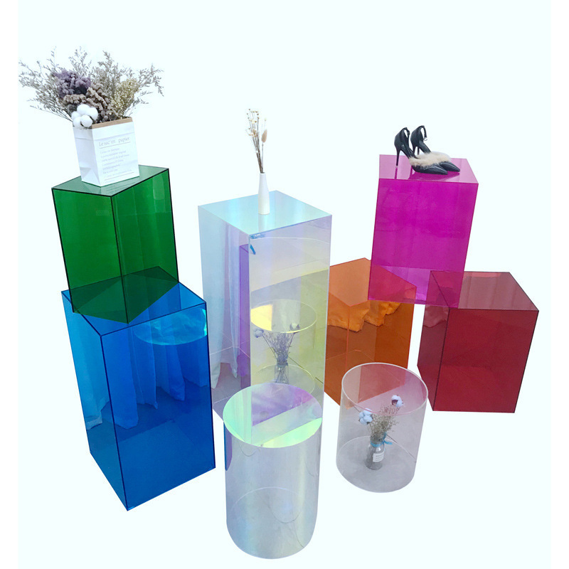 acrylic shoes and bags display stand flowing table flooring center island display stand clothing store round booth