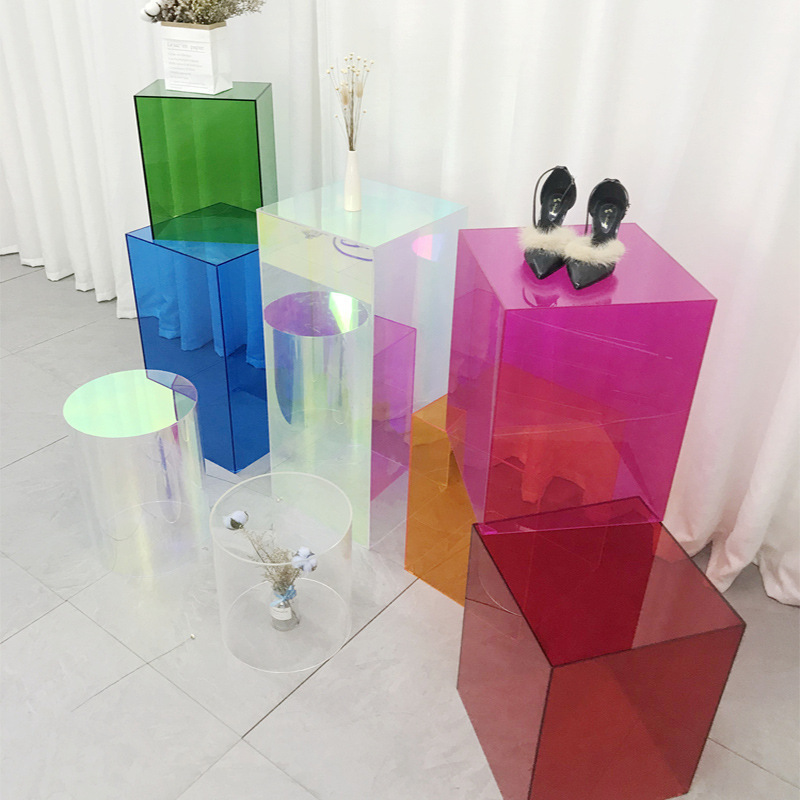 acrylic shoes and bags display stand flowing table flooring center island display stand clothing store round booth