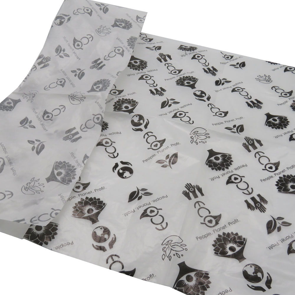 custom black logo water proof cooking gift tissue wax paper for food wrapping