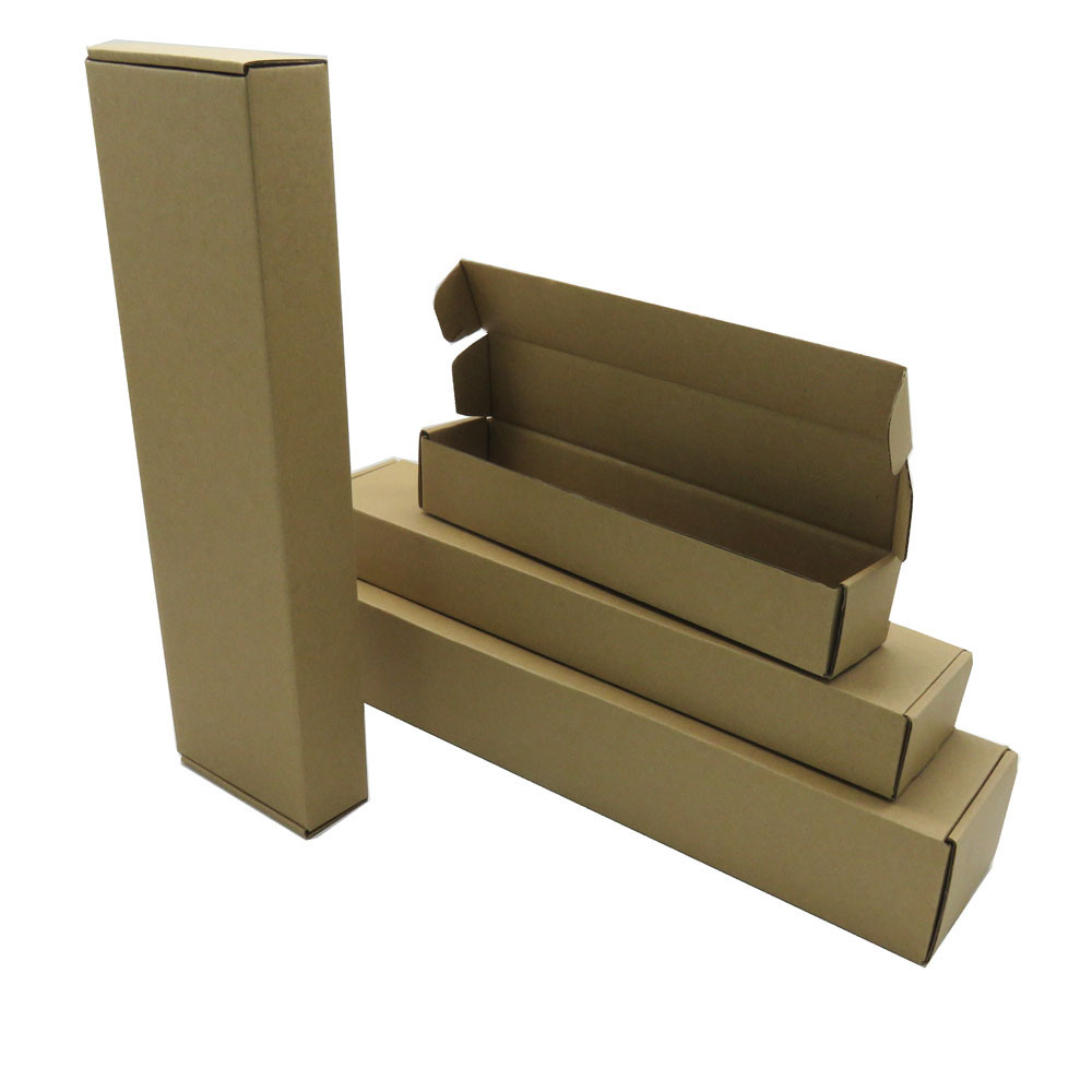 small long shaped packaging rose flower mailer shipping kraft flute corrugated carton cardboard box