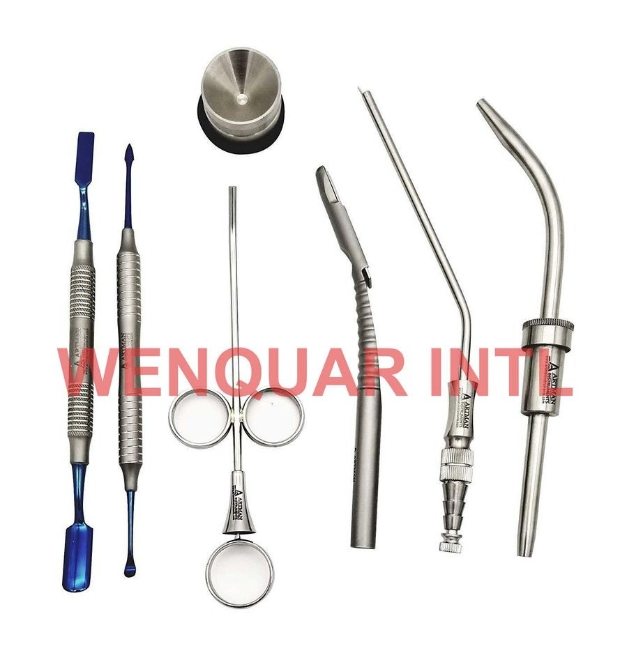 High Quality Bone Graft Harvesting Autogenous Implant Kit Bone Scraper Carrier Elevator 7 Pieces Stainless Steel