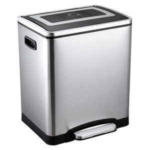 Stainless Steel Dual Trash Garbage Can Waste Recycle Bin with Odor Eliminator (30L)