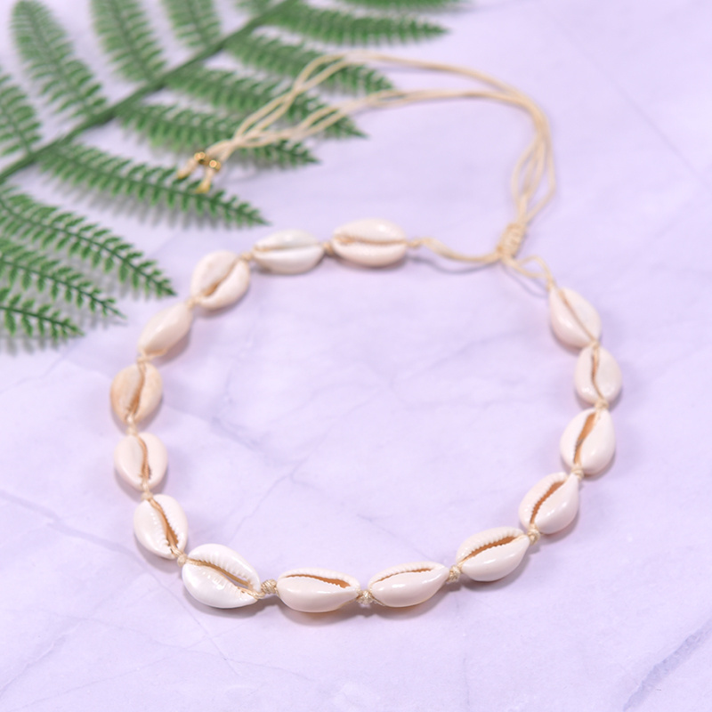 Factory Price Wholesale Gold Plated Natural Shell Boho Jewelry Women's Handmade Vintage Ethnic Cheap Choker Necklace Femme