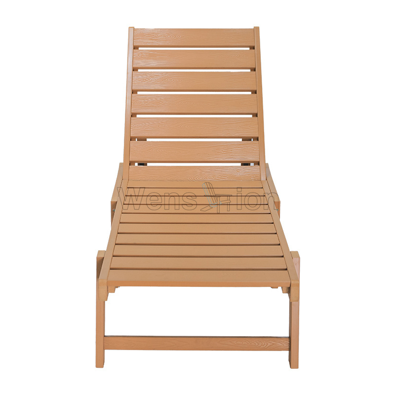 Cheap Armless Lounge 4-Level Backrest adjustment Outdoor lounge Plastic-wood beach chair