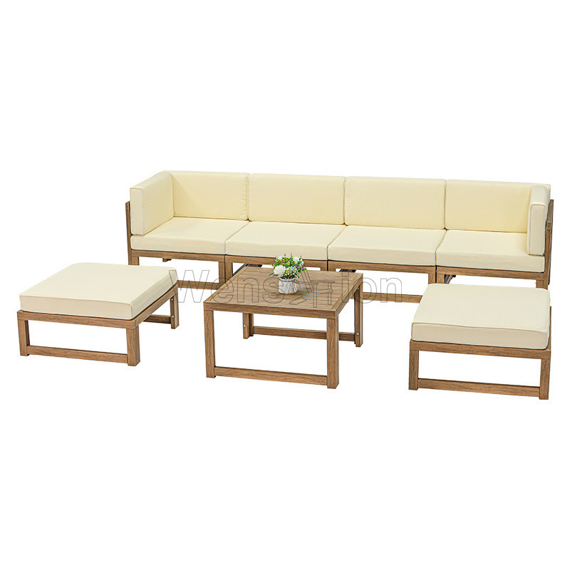 Outdoor Patio Furniture Sofa Patio Sectional Garden Furniture Sofa Set Outdoor Plastic Wood Sofa