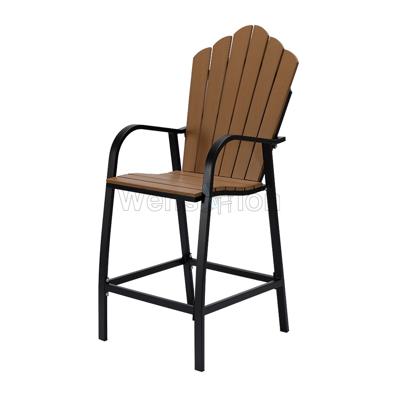 Modern Furniture armrest Bar Stool Plastic Wood with Aluminum frame Bar Chair For Bar and bistro