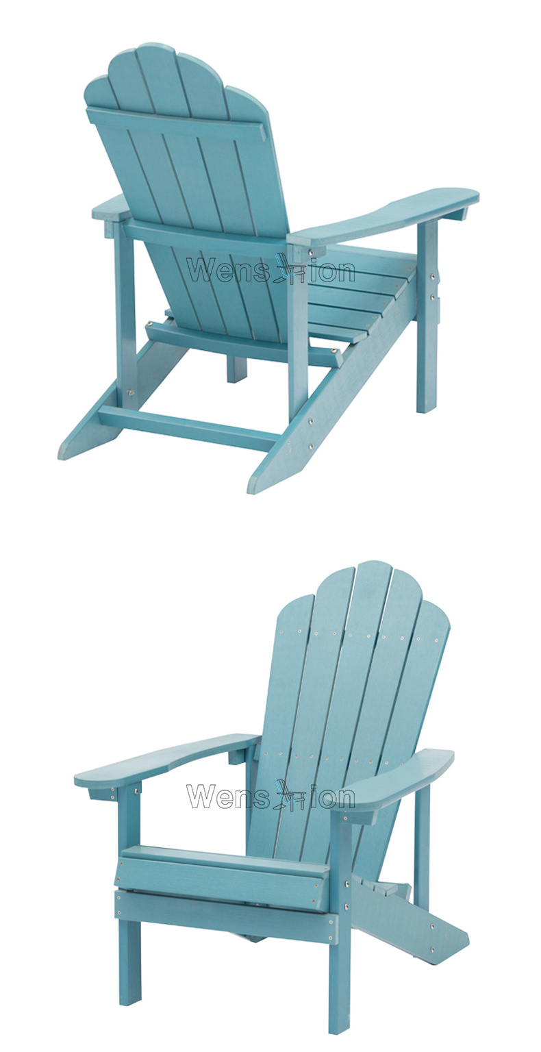 Outdoor Furniture Plastic Wood Fixed Chairs Weather Resistant Garden Backyard Modern Adirondack Chair Garden Chairs