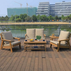 Chinese Factory Modern Outdoor Furniture Plastic Wood Double Seat Patio Garden Sofa Sets