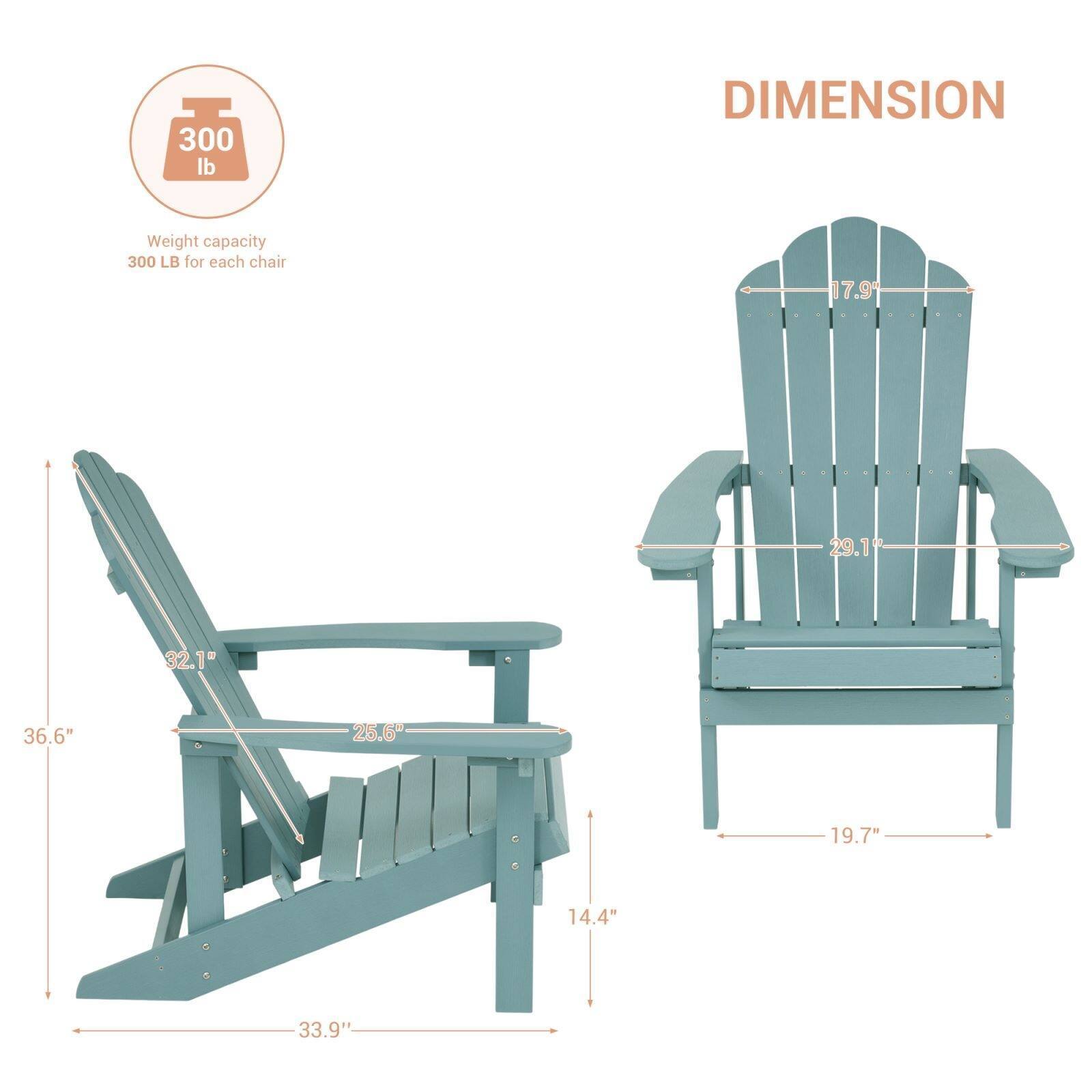 Outdoor Furniture Plastic Wood Fixed Chairs Weather Resistant Garden Backyard Modern Adirondack Chair Garden Chairs