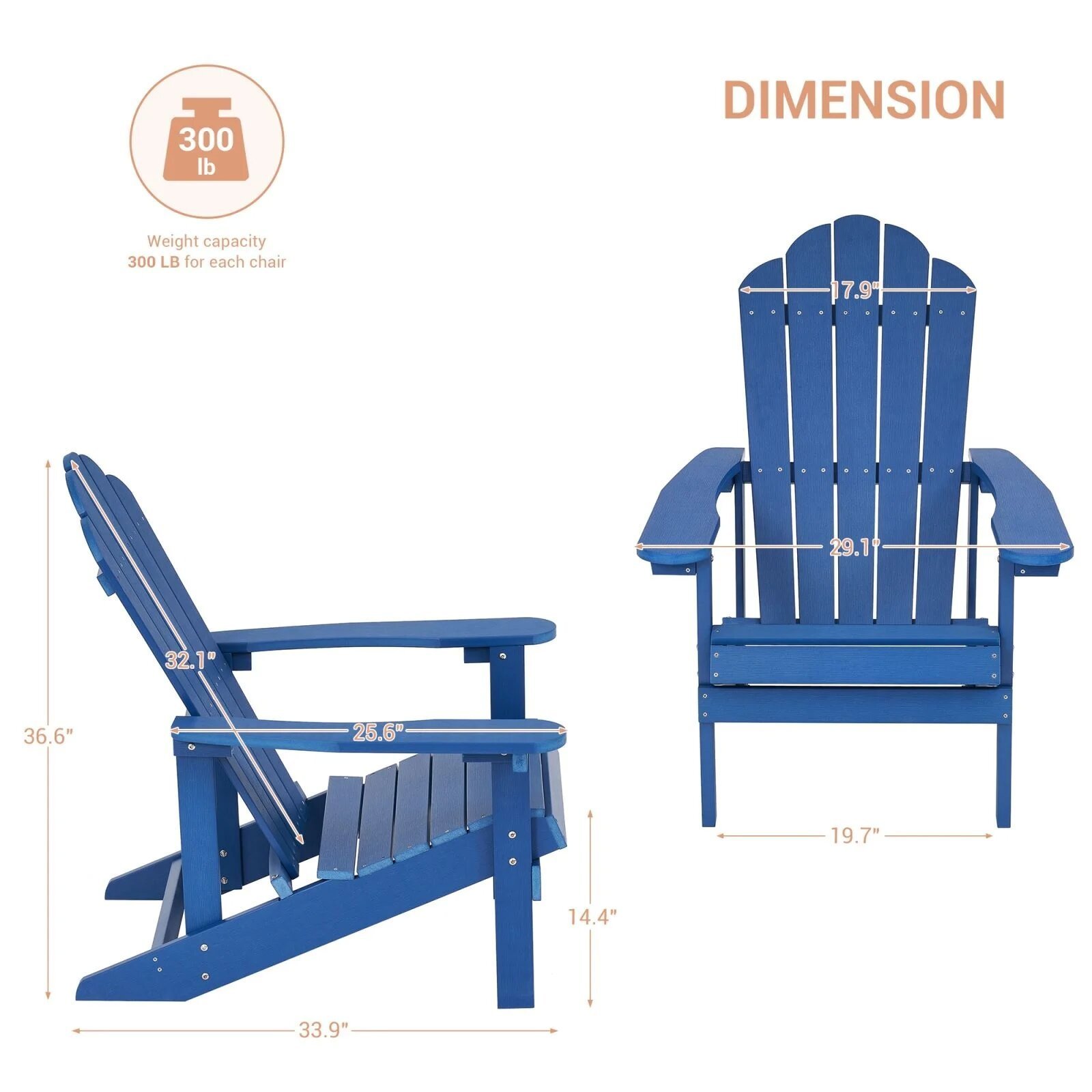 Discount non-fading plastic wooden furniture garden outdoor chairs best fixed Adirondack chair