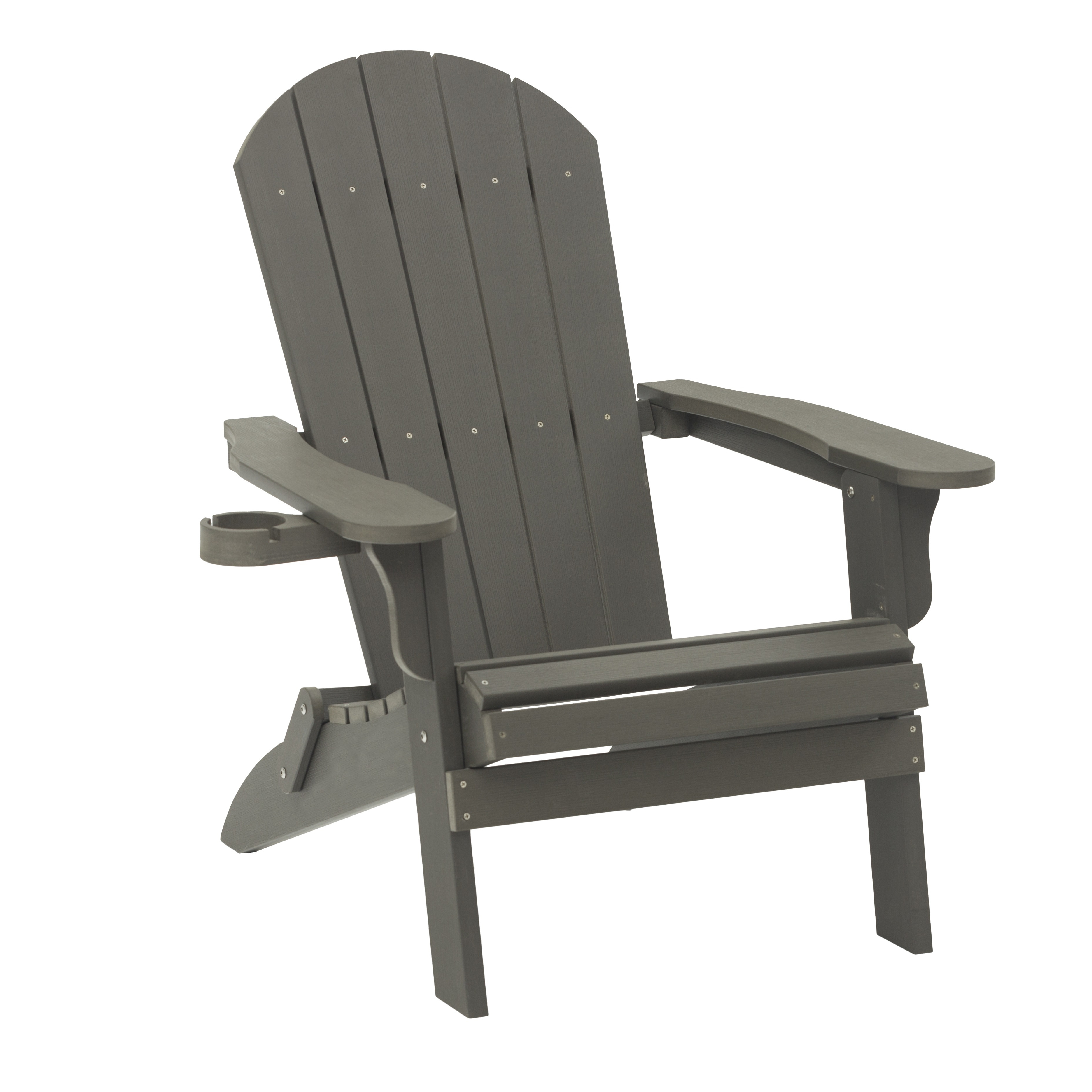 Outdoor Garden Foldable Adirondack Chair Fold or Unfold Easily HIPS material All Weather Resistant with Cup Holder