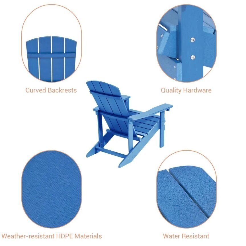 Customized color poly lumber plastic wood garden furniture chairs leisure line adirondack chairs