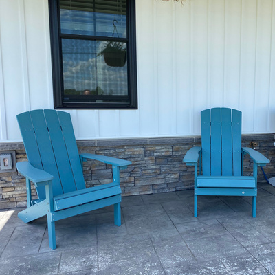 Customized color poly lumber plastic wood garden furniture chairs leisure line adirondack chairs