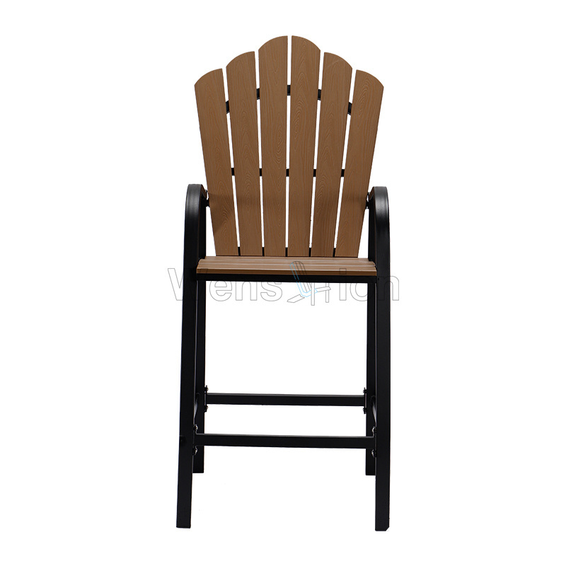 high quality for sale Cast Aluminum+HIPS plastic wood  bar chairs with backs  adirondack chair