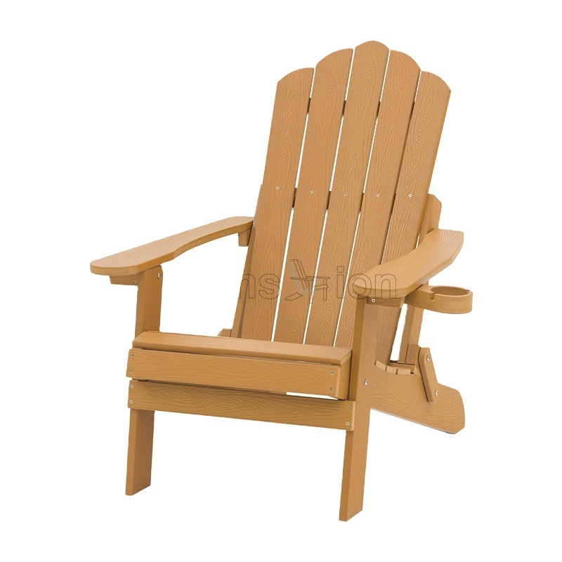 Factory Price Modern Outdoor Shell-shaped Backrest Recycled Folding Plastic Wood Adirondack Chair garden chairs