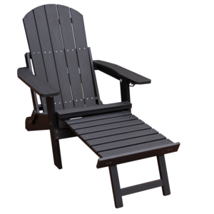 foldable Adirondack chair 5-Level Adjustable Backrest /Hidden Ottoman/cup holder