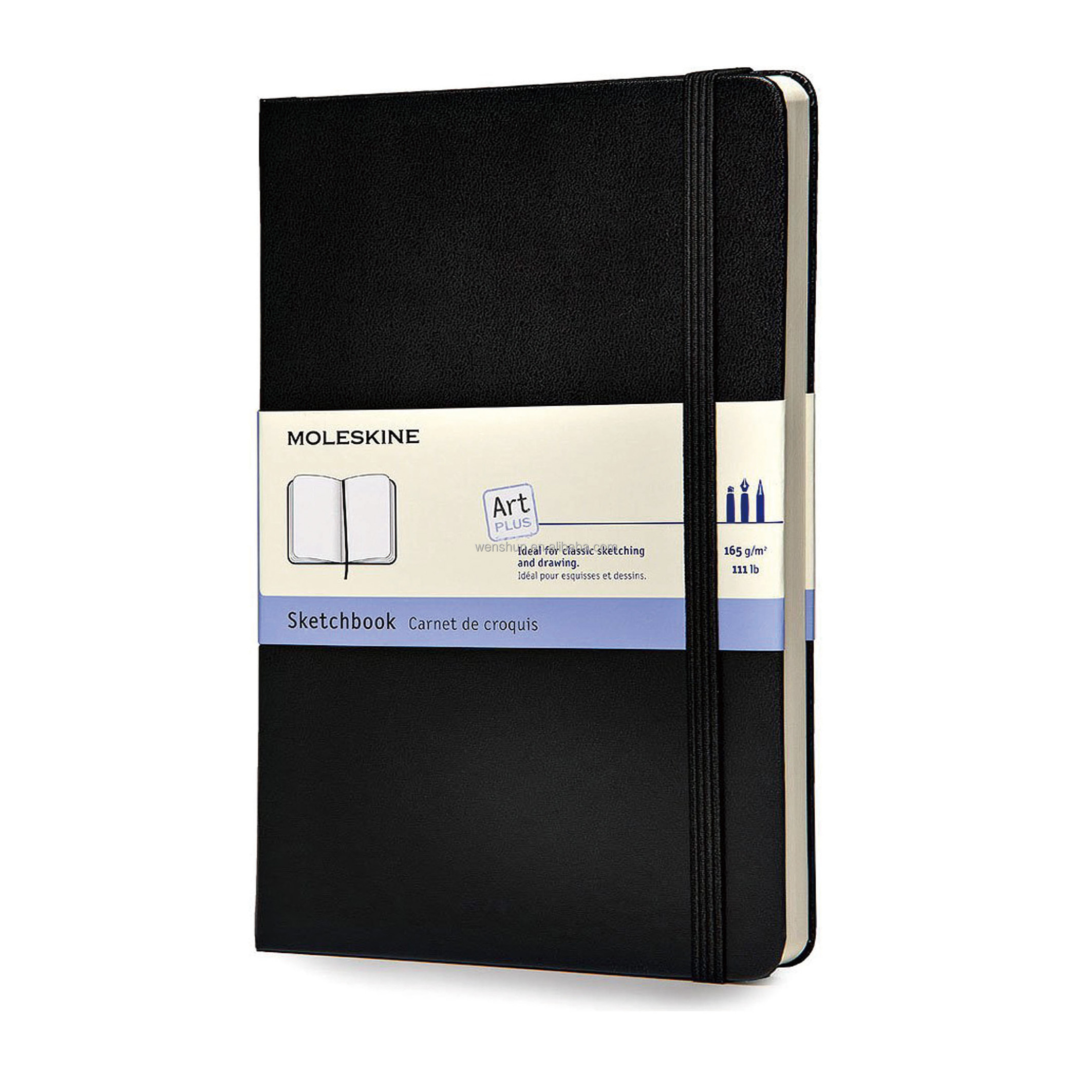 High Quality Custom A5 Size Dot Grid Moleskine Notebook with Pen Holder