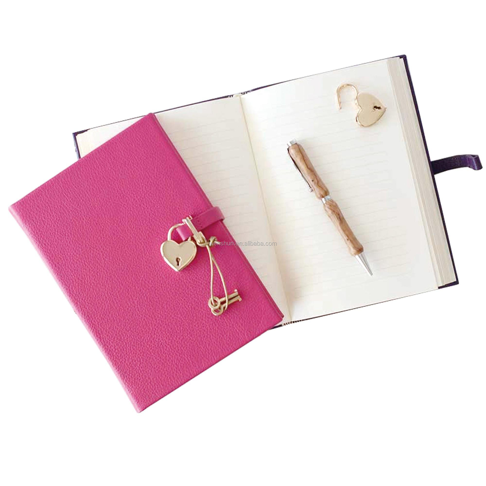 Custom Printed Personalized Diary With Heart Lock