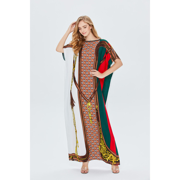 Hot Selling Muslim Fashion Ladies Loose Robe Middle Eastern Ladies One Piece Dress