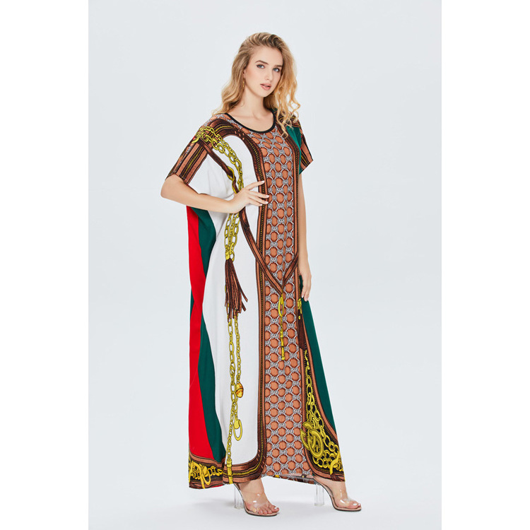 Hot Selling Muslim Fashion Ladies Loose Robe Middle Eastern Ladies One Piece Dress