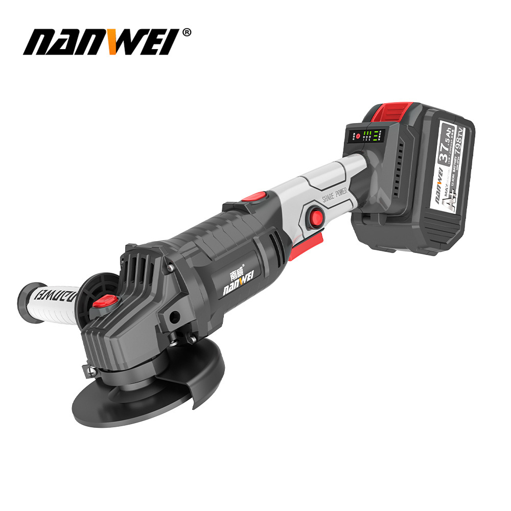 Nanwei brushless motor 180' rotation 125mm cordless angle grinder metal cutting machine