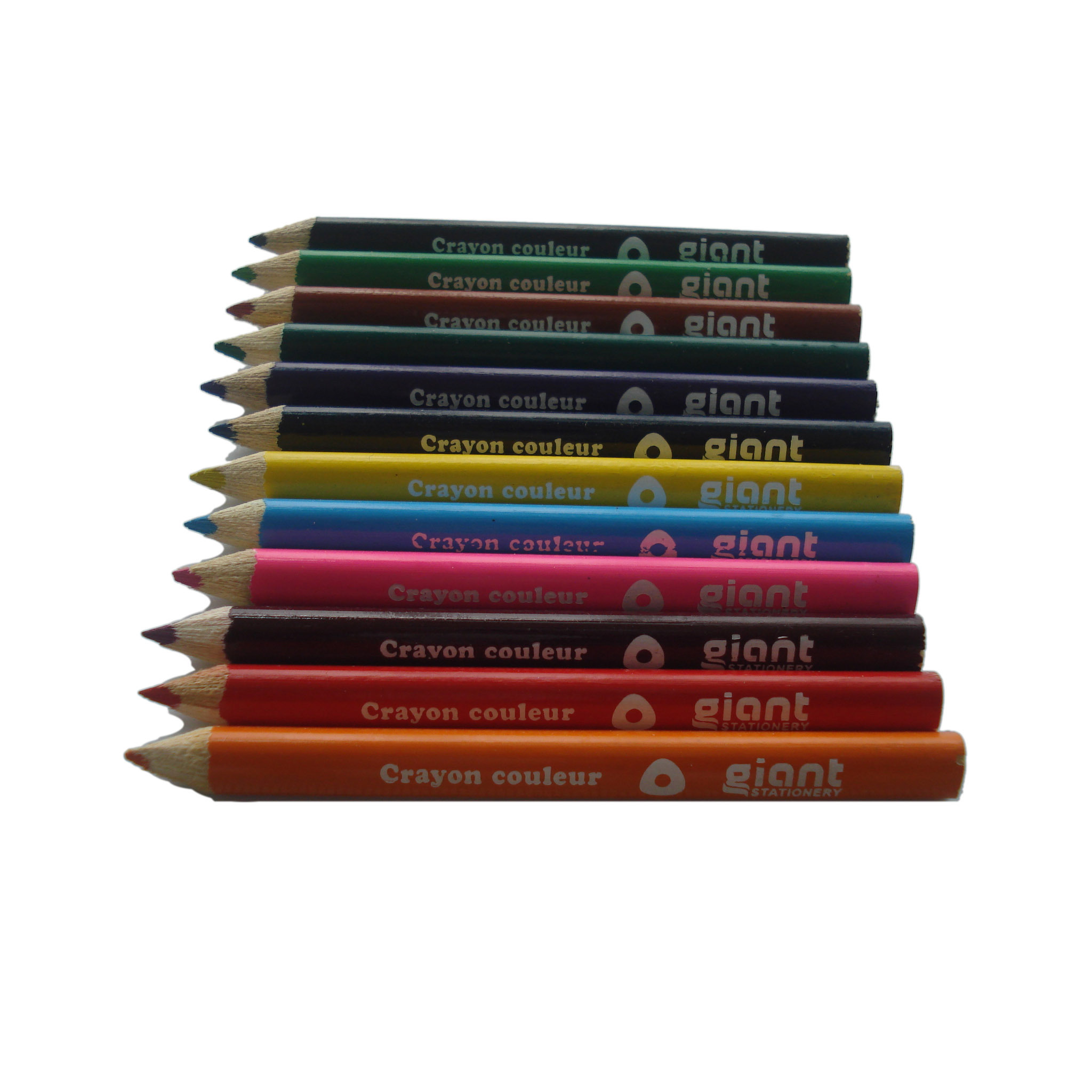 Triangle short wooden 3.5inch mini color pencil for children(LL16033)