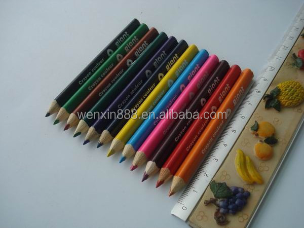 Triangle short wooden 3.5inch mini color pencil for children(LL16033)