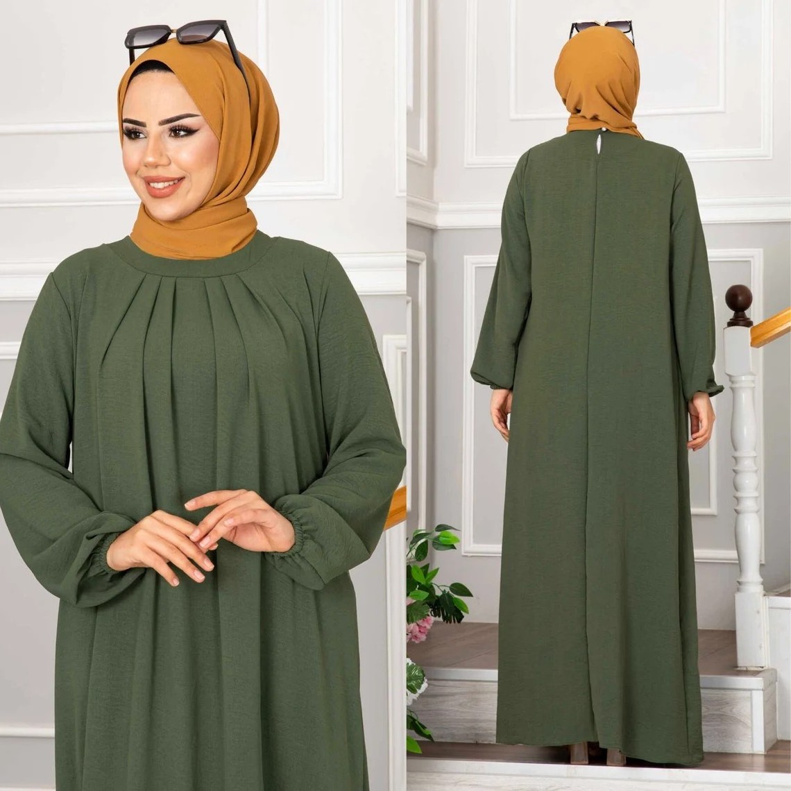 2023 Wholesale Islamic Clothing Cotton Dubai Deluxe Abaya Women's Robe Muslim Women Turkish Loose Eid Plus Size Long Dresses