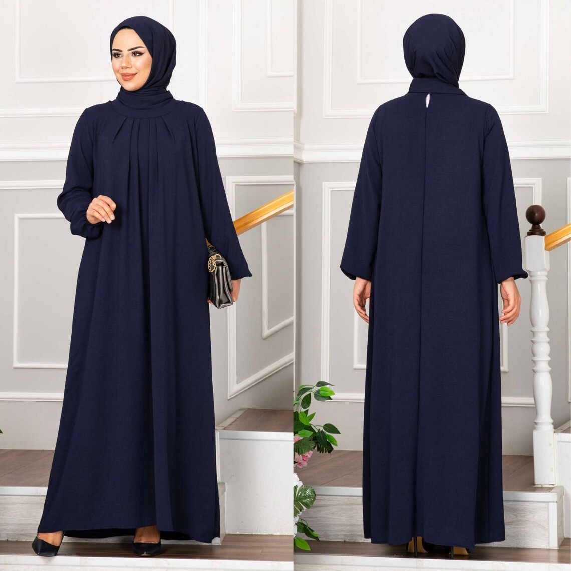 2023 Wholesale Islamic Clothing Cotton Dubai Deluxe Abaya Women's Robe Muslim Women Turkish Loose Eid Plus Size Long Dresses