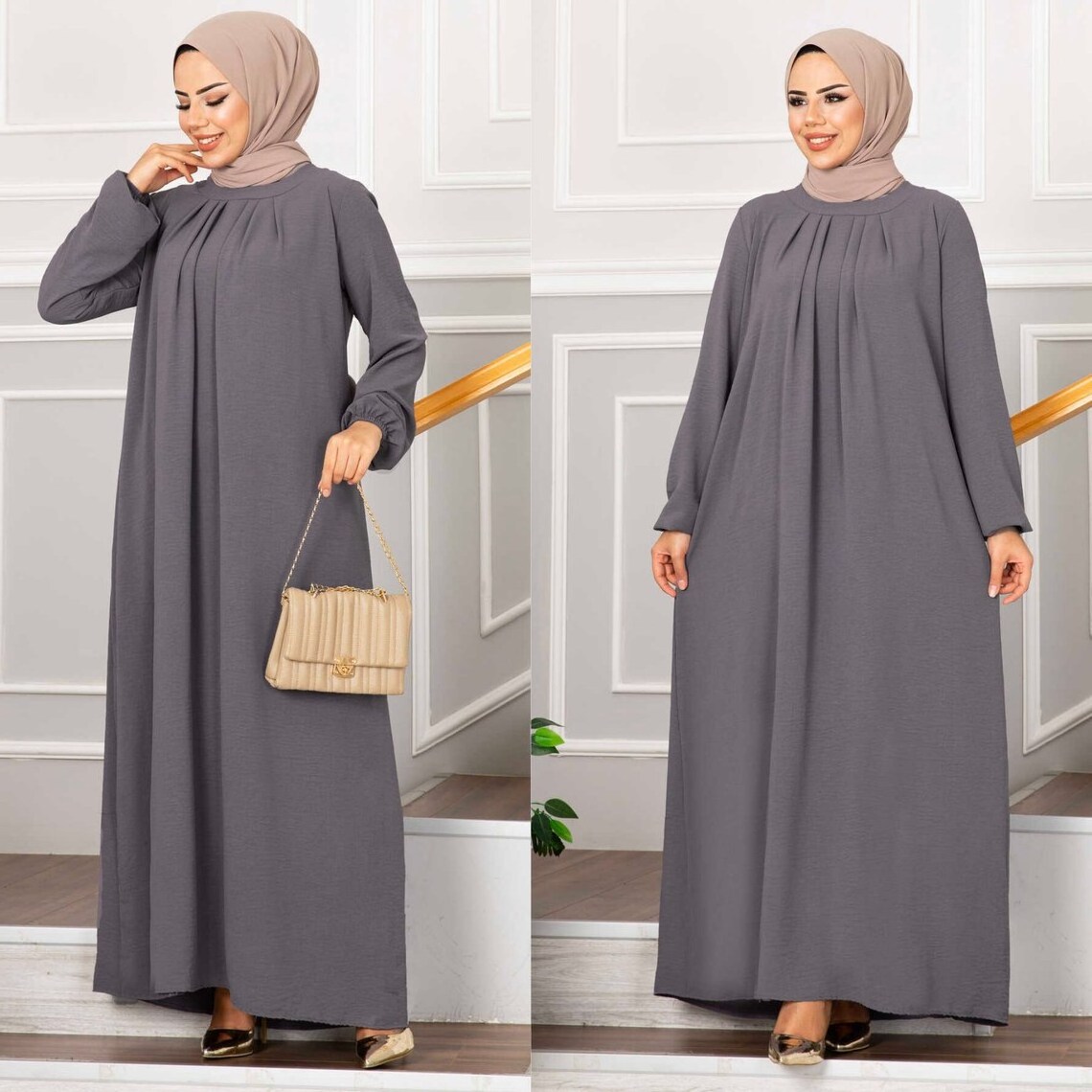 2023 Wholesale Islamic Clothing Cotton Dubai Deluxe Abaya Women's Robe Muslim Women Turkish Loose Eid Plus Size Long Dresses