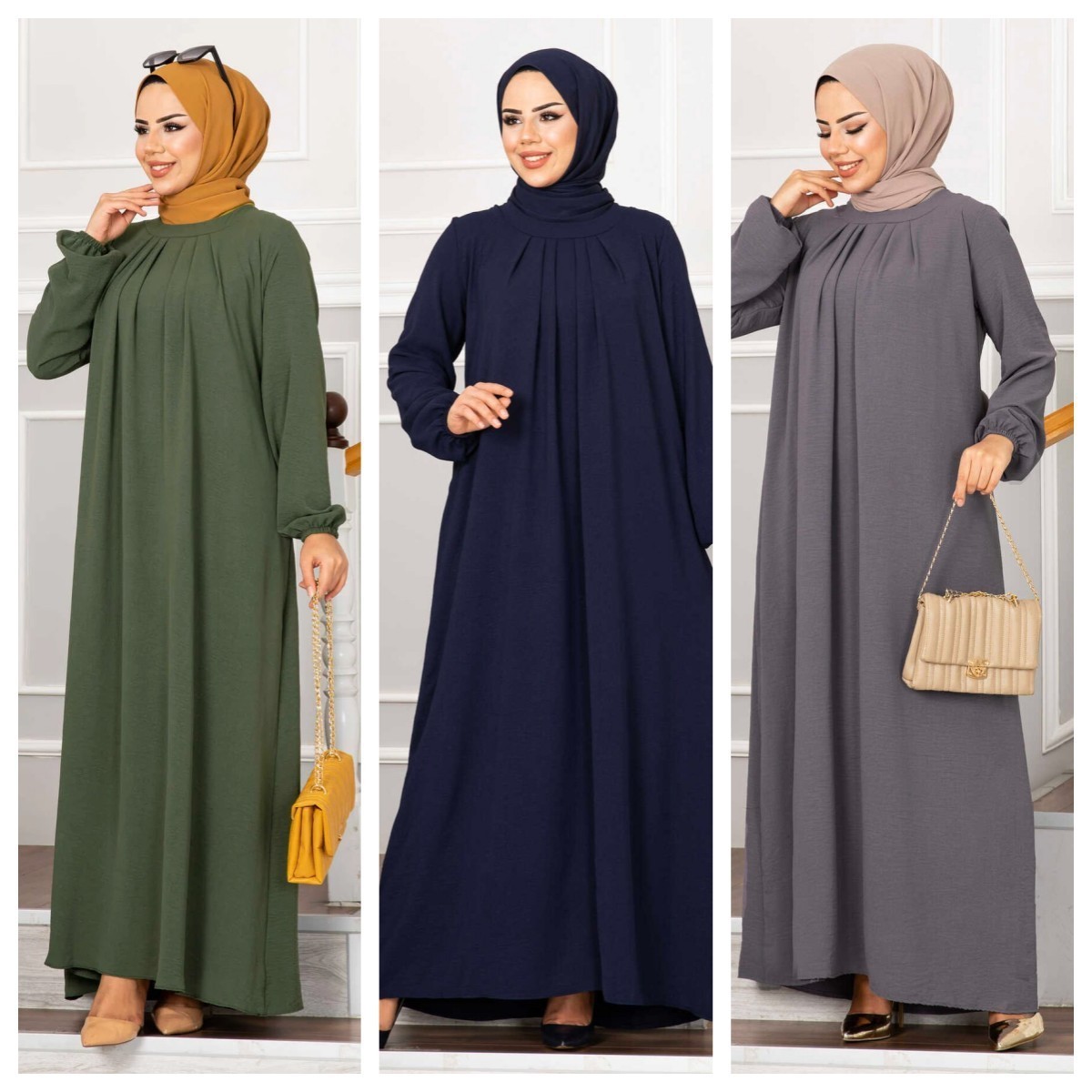 2023 Wholesale Islamic Clothing Cotton Dubai Deluxe Abaya Women's Robe Muslim Women Turkish Loose Eid Plus Size Long Dresses