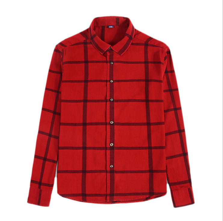 Long Sleeve Classic Big Check Men Casual Shirt