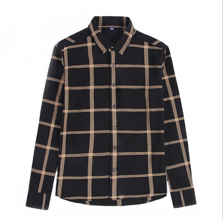 Long Sleeve Classic Big Check Men Casual Shirt