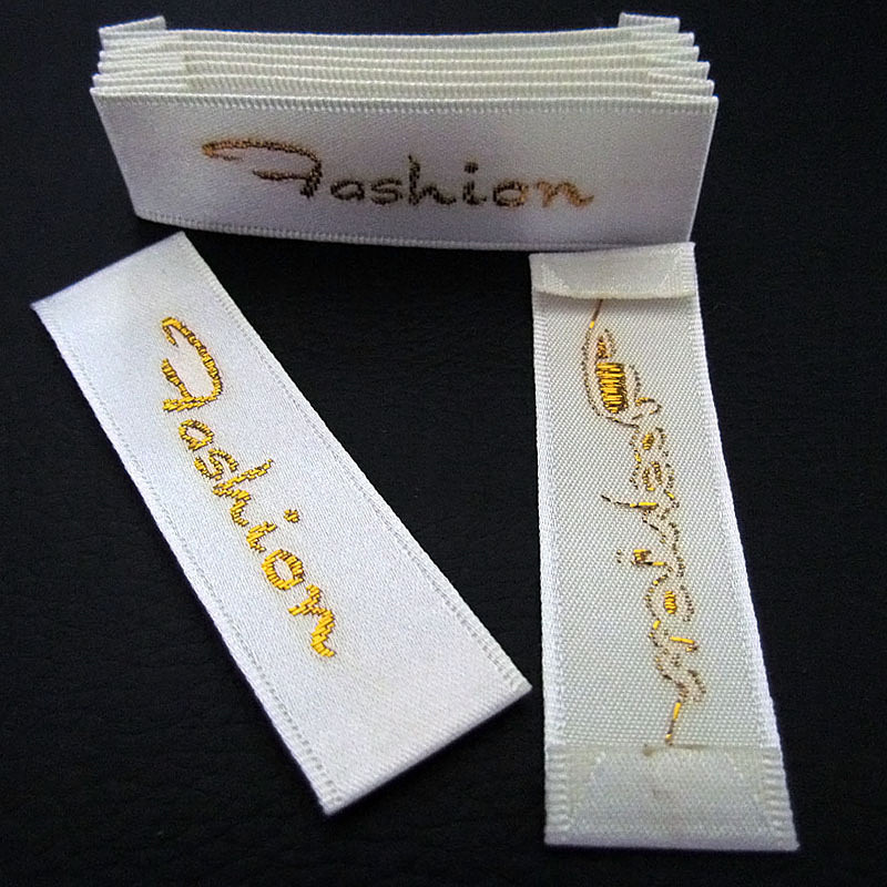 Wholesale garment woven label/tag/customized clothing embroidered logo/satin /silk printing labels for clothing