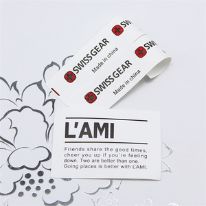 Free samples of Customized made clothing inside woven label washable pure cotton large woven logo square clothing stripe labels