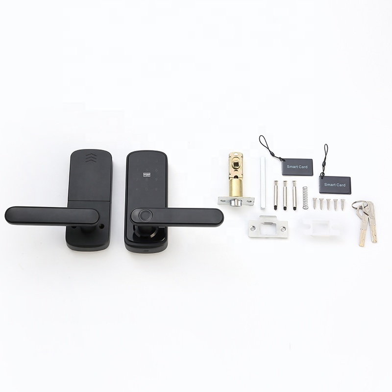 Tuay Smart Door Lock Fingerprint Locks Electronic Handle Locker Apartment Ttlock Smart Front Door Lock