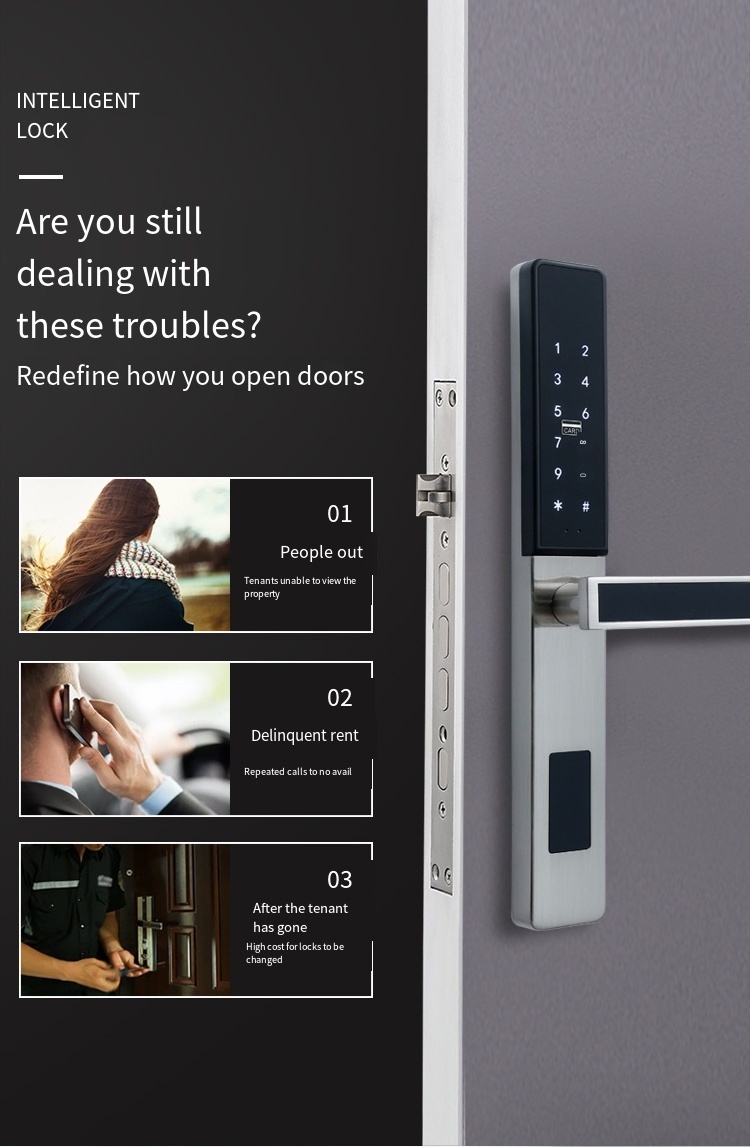 Smart electronic door locks Tuya APP sliding door lock intelligent smart key lock