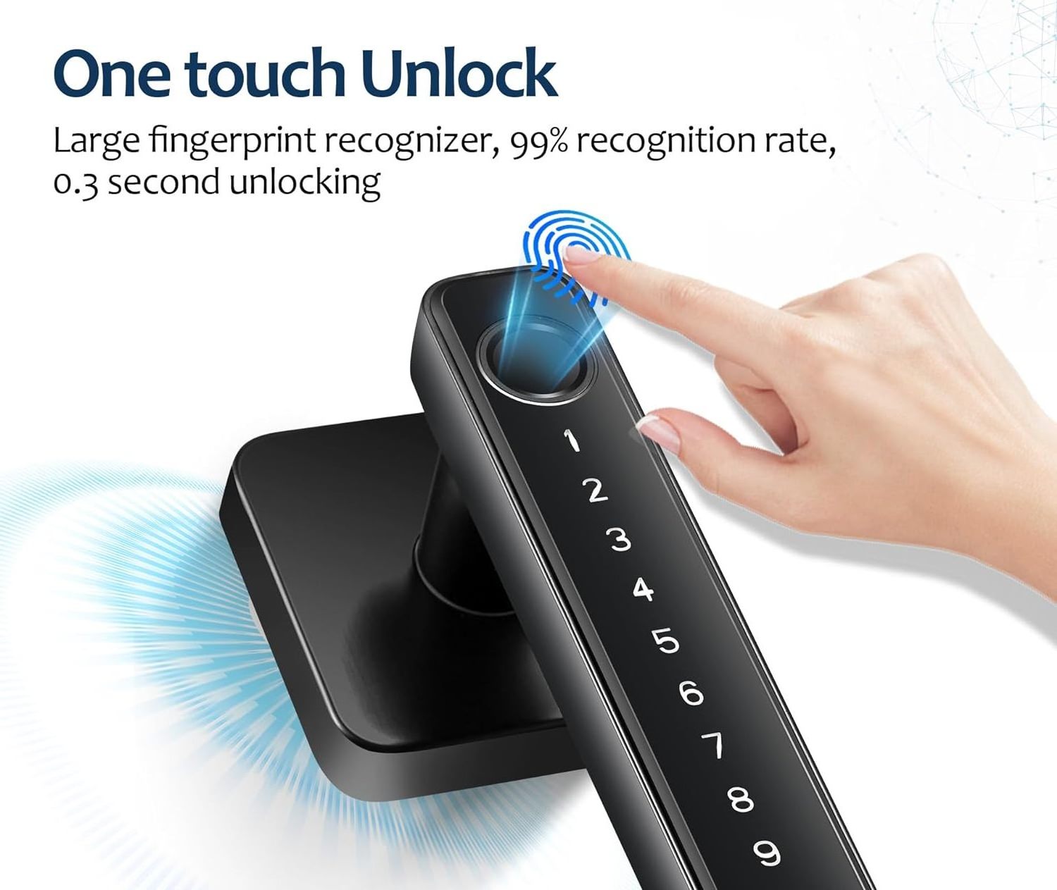 Tuya APP Mobile Remote Control Smart Fingerprint Code Single Latch Lock Indoor