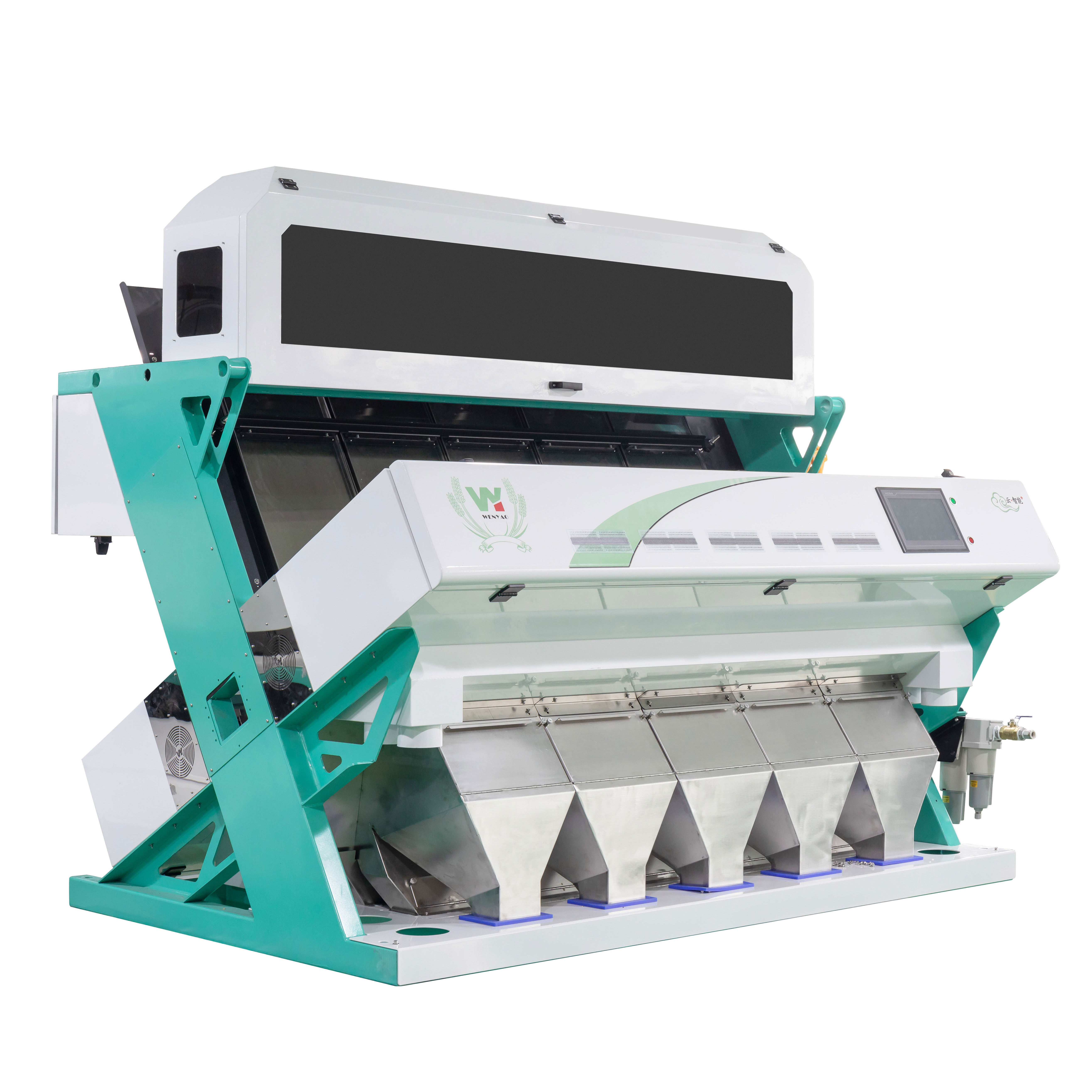 Wenyao 5 chutes 320 channels pepper chili rice wheat grain pistachios walnut peanut almond cashew nut color sorter machine