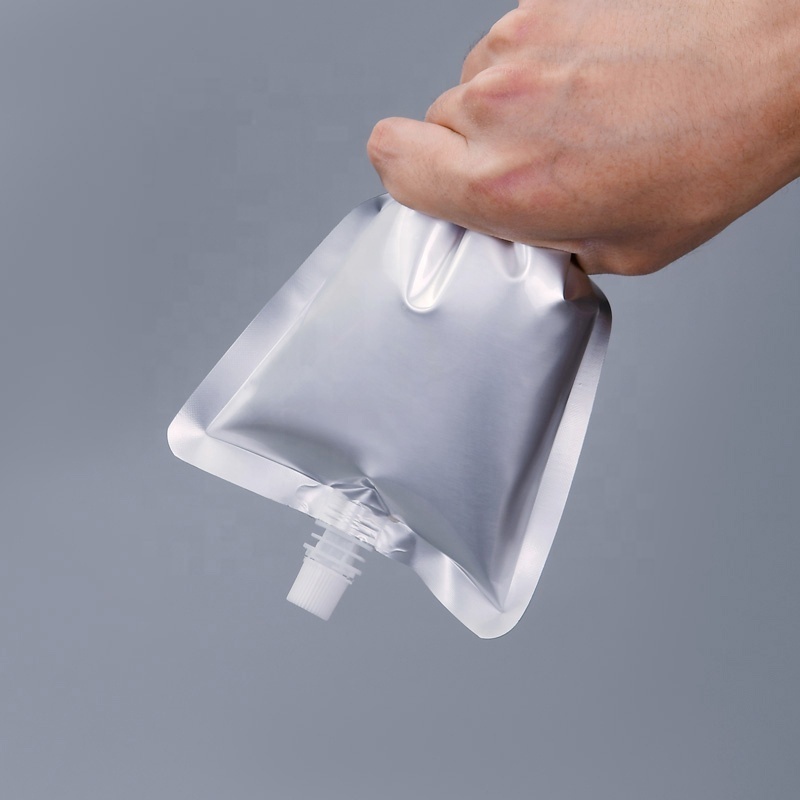 Juice sealed drink pouches clear reclosable handheld nozzle aluminium foil bags