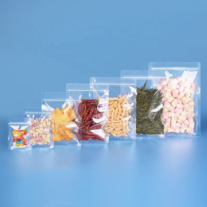 Clear Resealable Plastic Flat Bottom Packaging Pouch Zipper Transparent Bag