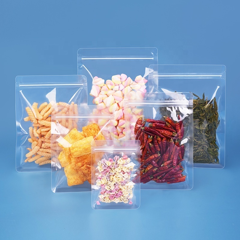 Clear Resealable Plastic Flat Bottom Packaging Pouch Zipper Transparent Bag