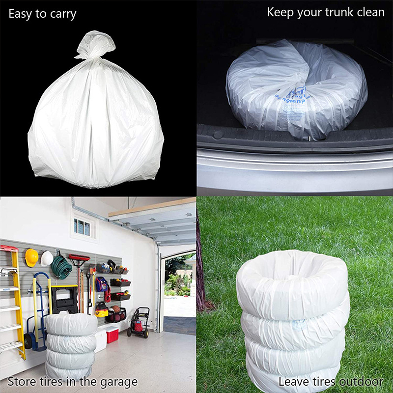 Custom Logo Waterproof Heavy Duty disposable pe ldpe clear plastic tire bag with logo