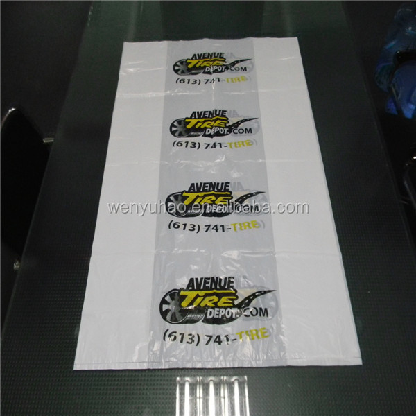 disposable custom pe ldpe clear plastic car spare tire tote storage cover tyre packaging bag with logo