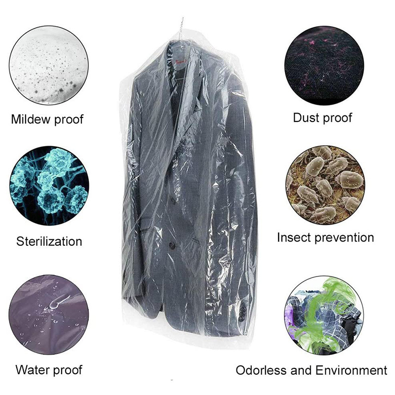 Factory Supply Disposable dust-proof Dry Cleaning poly roll garment cover