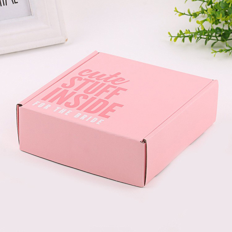 2024 New customized logo Mailer Box Manufacture Customized  Pink Shipping Boxes Rectangular Small Batch Storage Box