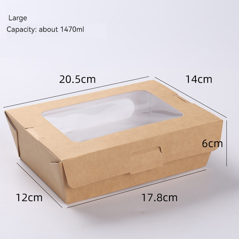 High Quality disposable takeout food packaging container paper salad boxes With Transparent Pvc Window