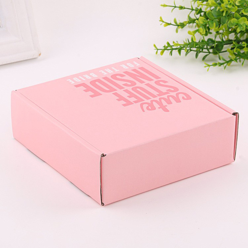 2024 New customized logo Mailer Box Manufacture Customized  Pink Shipping Boxes Rectangular Small Batch Storage Box