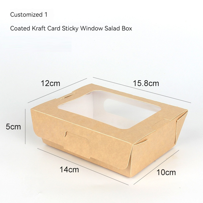 High Quality disposable takeout food packaging container paper salad boxes With Transparent Pvc Window